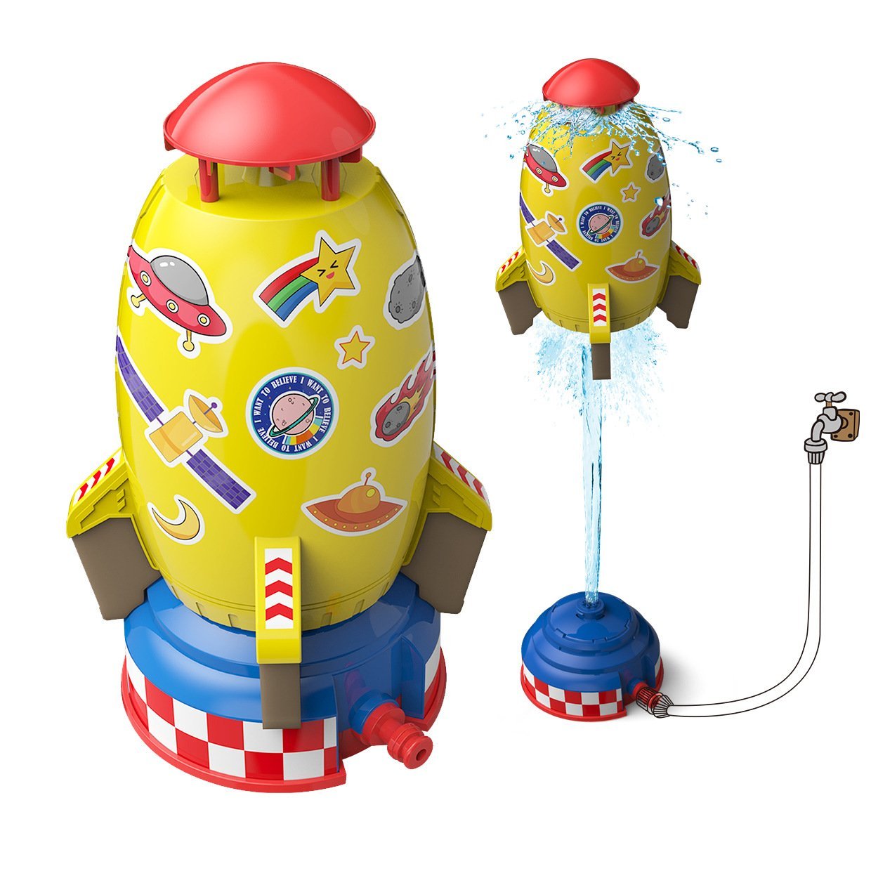 Outdoor Yard Rocket Sprinkler - Fun Interaction In Garden Lawn Water Spray Toys for Kids