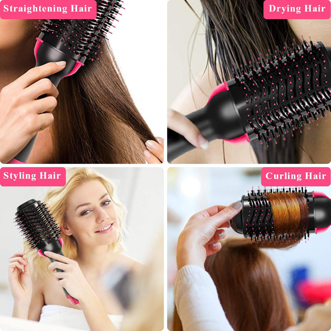 Multifunctional Hair Dryer, Volumizer Hair Brush Roller & Curling Iron