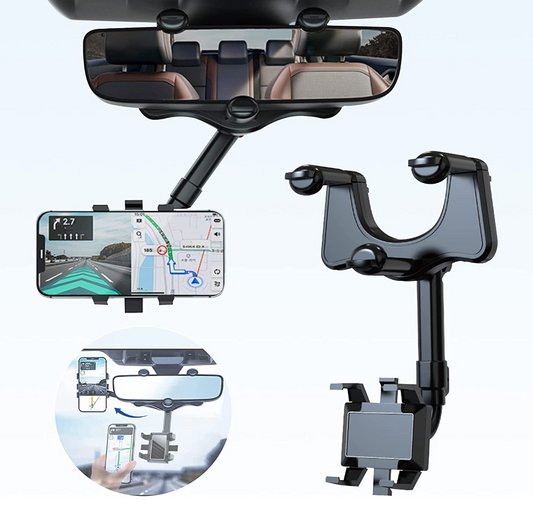 Rotatable Rearview Mirror Car Phone Holder