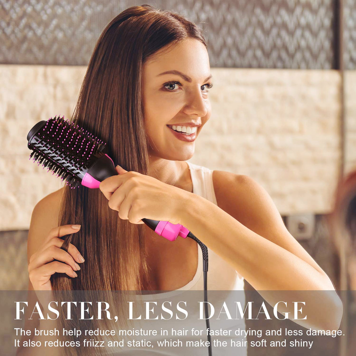 Multifunctional Hair Dryer, Volumizer Hair Brush Roller & Curling Iron